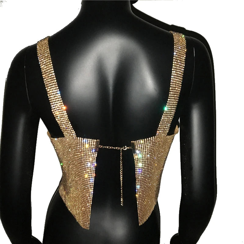 Bling Strass Party Crop Top